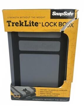 SnapSafe TrekLite Lock Box TSA Approved Portable Safe w/ Security Cable NIB